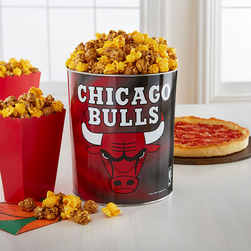 Garrett Popcorn Chicago Bulls Classic Tin & 2 Lou's Pizzas