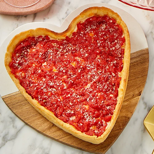Lou Malnati's Heart-Shaped Pepperoni pizza