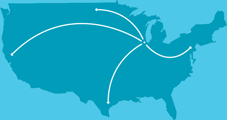 Simple Blue Map of United States