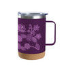 Cork Base Travel Mugs with Handle (16oz) - Ojibwe Florals