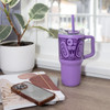 32oz Insulated Tumbler with Straw - Butterfly