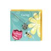 Pewter Charm Greeting Card - Bee and Blossoms