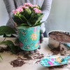 Enamel Plant Pot - Bee and Blossoms