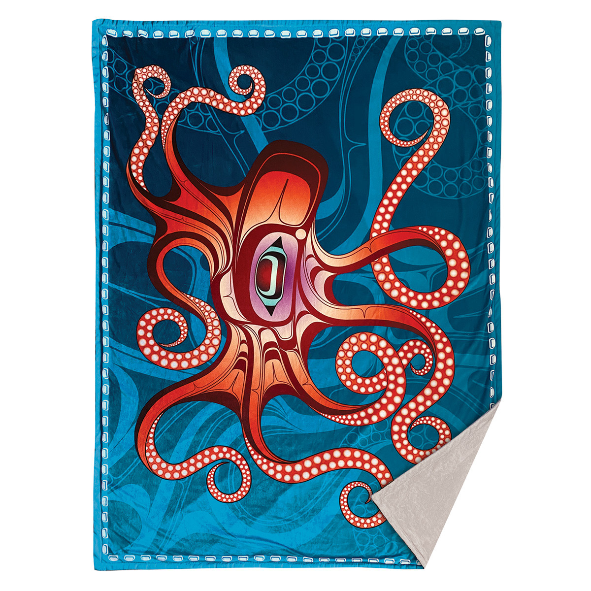 Premium Fleece Blanket - Octopus (Nuu), Ernest Swanson, Haida