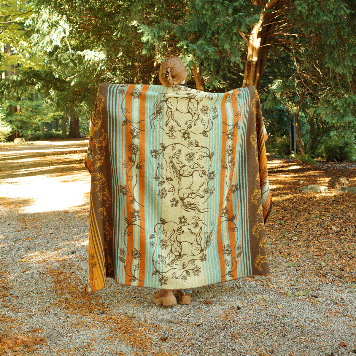Woven Blanket - Horse (Bebezhigooganzhii) by Storm Angeconeb, Lac