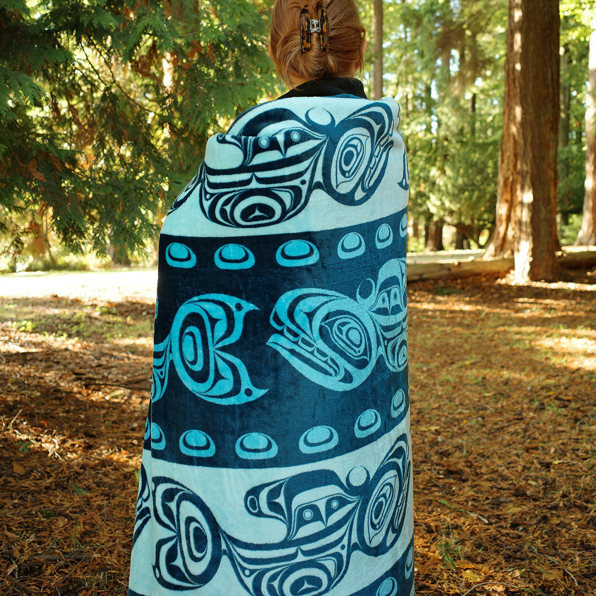 Fleece Blanket - Killer Whale by Yasakw (Shelly Samuels), Haida