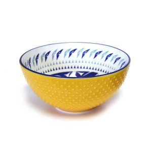 Porcelain Art Bowl (Medium) - Hummingbird (Yellow)