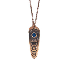 Sacred Feather Necklace (Midnight Blue)