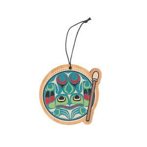 Wood Ornament - Frog Drum