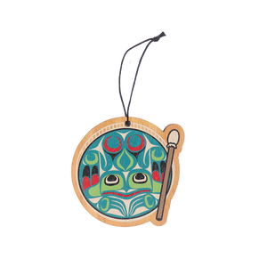 Wood Ornament - Frog Drum