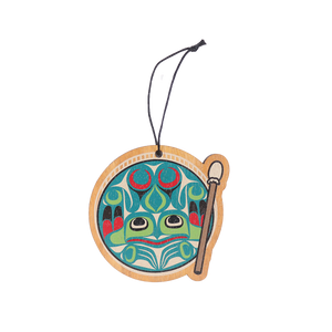 Wood Ornament - Frog Drum