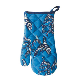 Cotton Oven Mitt - Orca Family