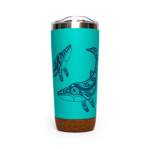 Cork Base Travel Mugs - Humpback Whale - 20 oz