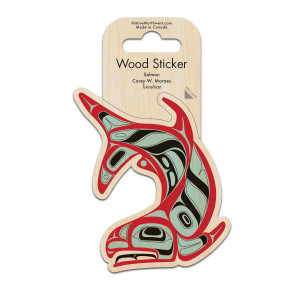 Wood Sticker - Salmon