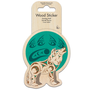 Wood Sticker - Howling Wolf