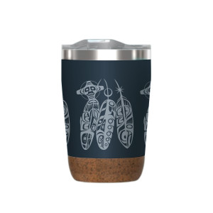 Cork Base Travel Mugs - Salmon Life Cycle (Feathers) - 12 oz