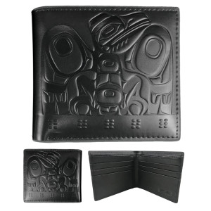 Leather Embossed Wallet - Raven Box