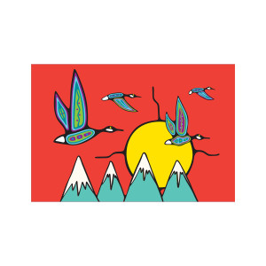 Postcard - Geese in Flight