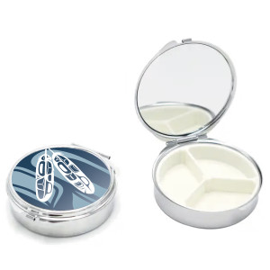 Pill Case with Mirror (Small) - Eagle Feathers