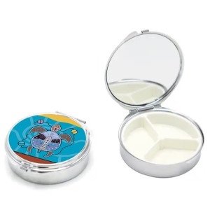 Pill Case with Mirror (Small) - Turtle