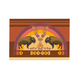 Postcard - Buffaloes (MashkodeBiizhikina) Postcard - Buffaloes (MashkodeBiizhikina)