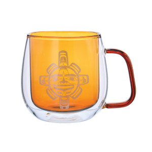 Double Walled Coloured Glass Mug - Chilkat Sun