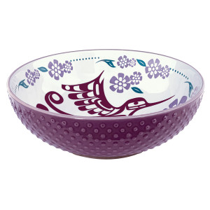 Porcelain Art Serving Bowl (Large) - Hummingbird (Purple)