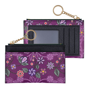 Zippered Card Wallet - Ojibwe Florals