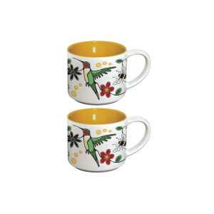 Ceramic Espresso Mugs (Set of 2) - Hummingbird (Nenookaasi)