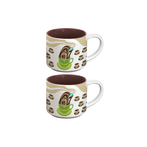 Ceramic Espresso Mugs (Set of 2) - Raven Steals The Light in a Coffee Mug