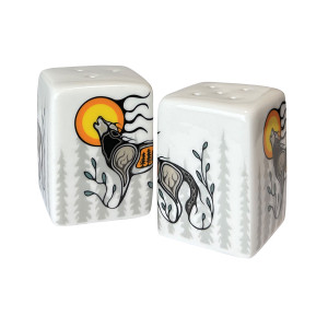 Salt & Pepper Shaker Set - Wolf (Ma’iingan)