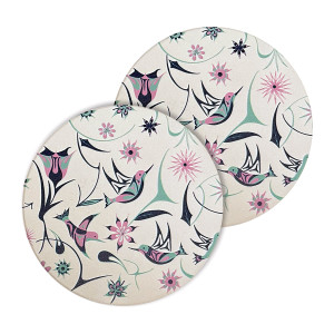 Ceramic Coasters (set of 2) - Hummingbirds
