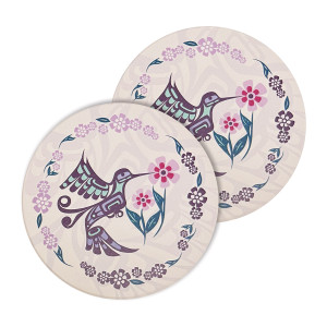 Ceramic Coasters (set of 2) - Hummingbird
