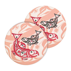 Ceramic Coasters (set of 2) - Salmon
