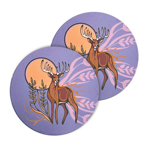 Ceramic Coasters (set of 2) - Deer (Waawaashkeshi)