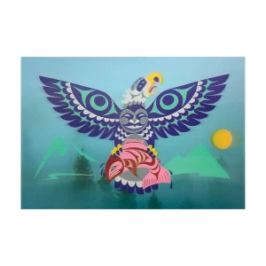 3D Lenticular Art Card - Eagle Salmon