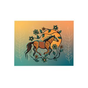 Folding Card - Horse (Bebezhigooganzhii)
