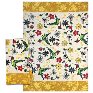 Printed Tea Towel - Hummingbird (Nenookaasi)