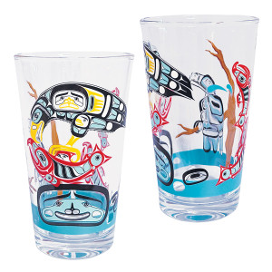 Printed Glass Tumbler (Set of 2) - Connections