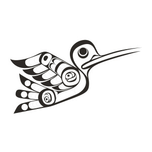 Premium Decal - Hummingbird (Black/White)