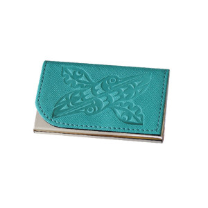 Card Holder - Hummingbirds - Teal