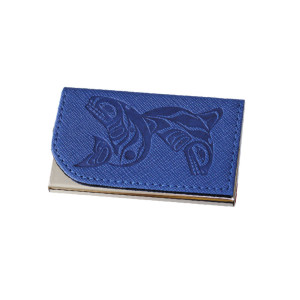 Card Holder - Whales - Blue