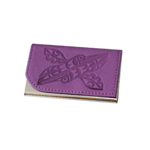 Card Holder - Hummingbirds - Purple