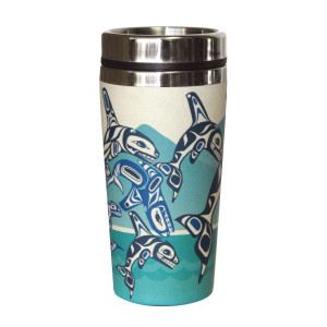 Bamboo Travel Mug - Orca Family