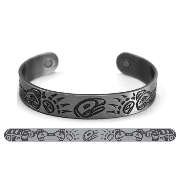 Silver Brushed Copper Bracelet - Bears