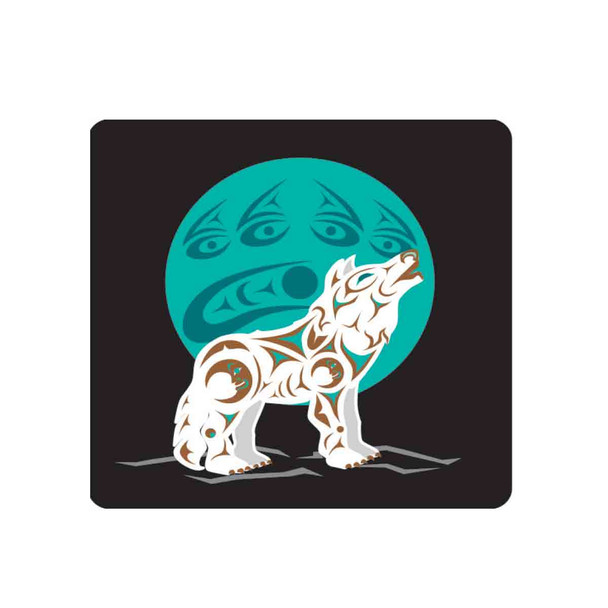 Cork-Backed Coaster - Howling Wolf