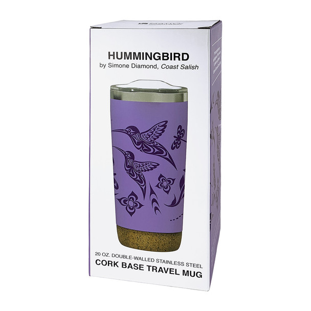 Cork Base Travel Mugs - Hummingbird - 20 oz