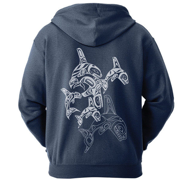 Zippered Hoodie - Orca Family