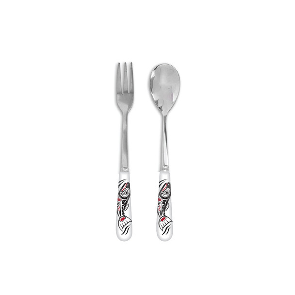 Appetizer Fork and Spoon Set - Salmon