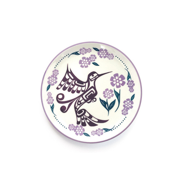 Porcelain Art Plate - Hummingbird (Purple)